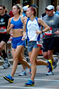 Suzanne Holt pictured on the right running with Ryanne Kurzen.