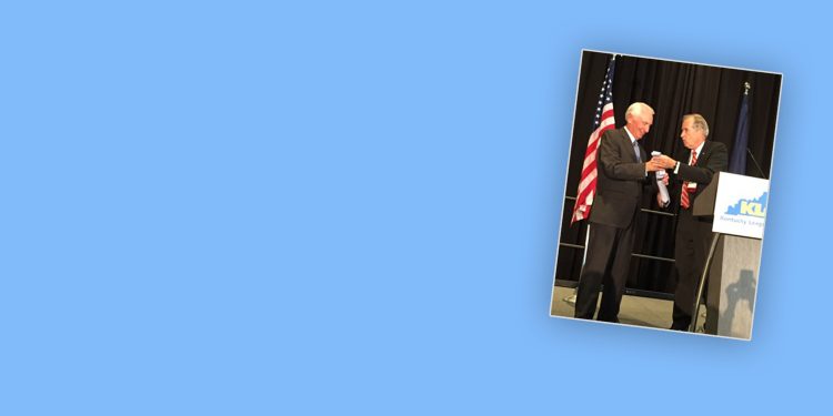 Governor Beshear Receives First Blue Bridge Tie