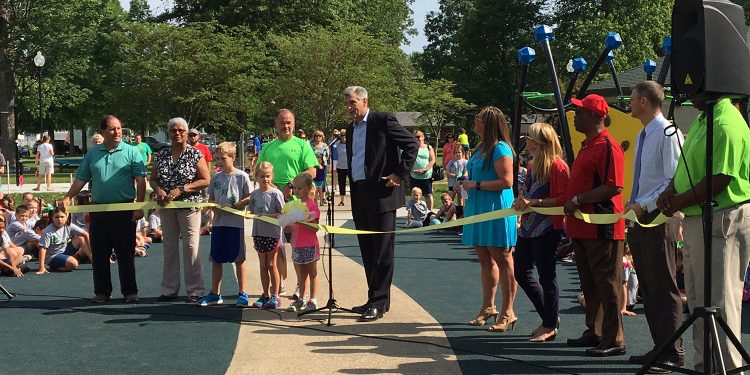 K-3 Students Cut Ribbon on New Legion Park Playground