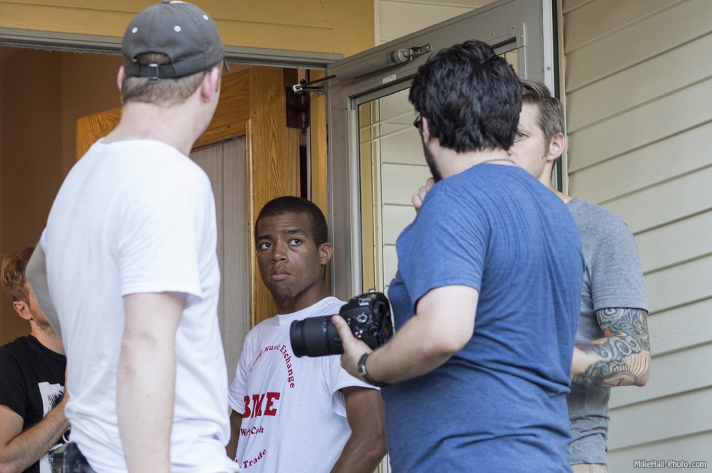 Moses J Moseley on set for Volumes of Blood: Horror Stories.