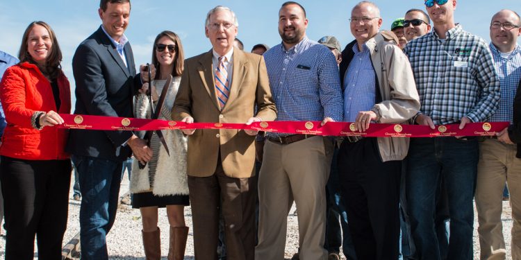 Castlen Steel Cuts Ribbon On Rail Line