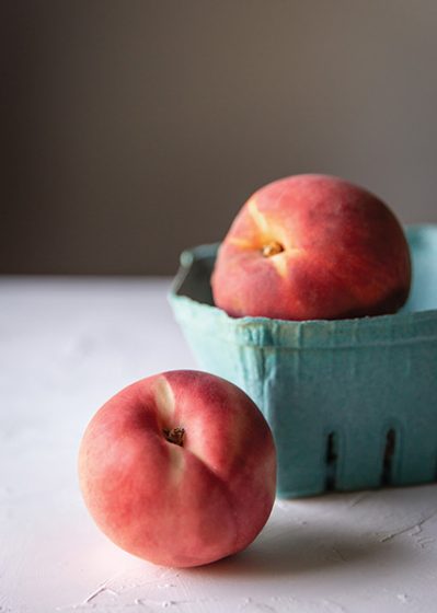 peaches on table