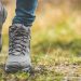 Closeup of hiking boots