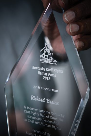 Robert Brown's Kentucky Civil Rights Hall of Fame award