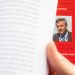 Closeup of Luca Dal Monte's portrait inside book cover