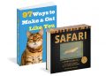 Book covers of "97 Ways to Make a Cat Like You" and "Safari"