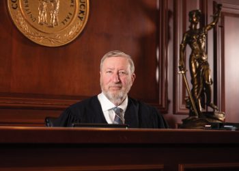 Judge Joe Castlen sitting in courtroom