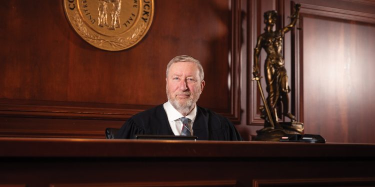 Judge Joe Castlen sitting in courtroom