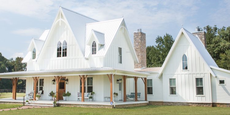 Jeff and Sherrie Harris's white gothic farmhouse makes for a unique centerpiece in Daviess County.