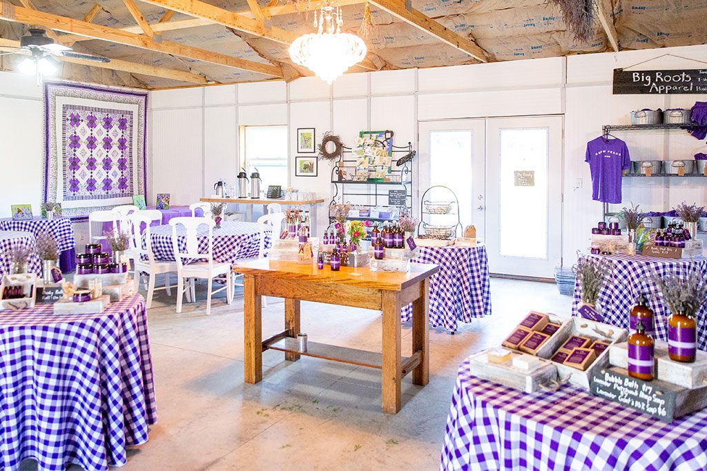 Many products sit on display in the gift shop.