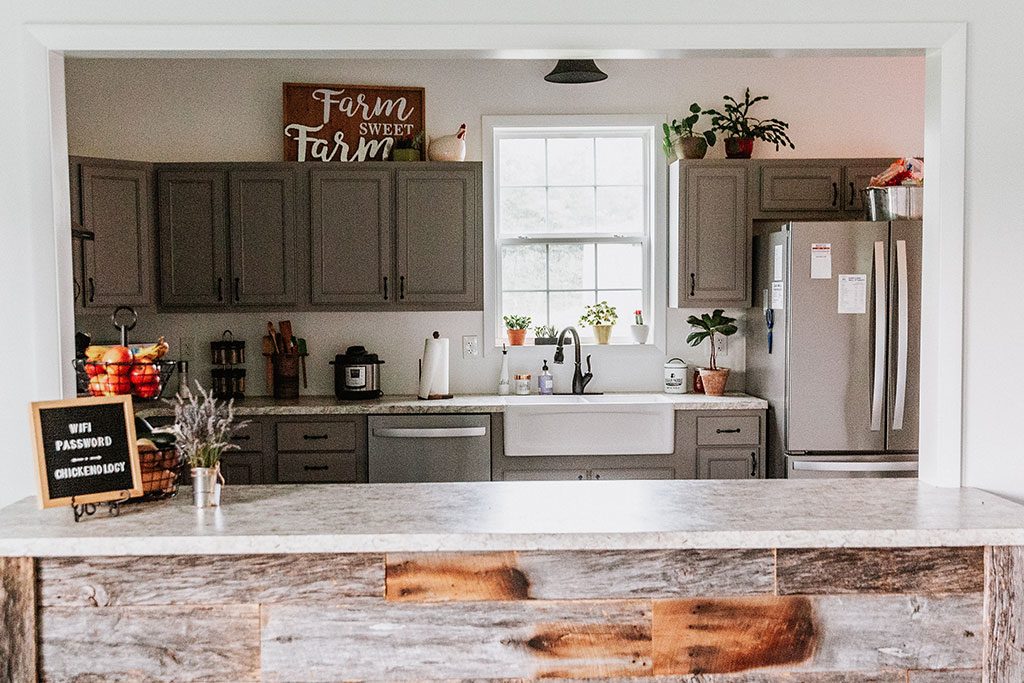 An open floor plan allows for a lot of people to gather in the space.