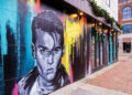 OWENSBORO, KY - Downtown Mural of Johnny Depp’s title character from Cry-Baby painted by Owensboro Artist Aaron Kizer // Photo by Jamie Plain